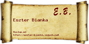 Eszter Bianka névjegykártya